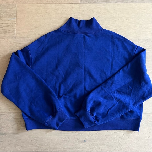 H&M Divided half zip crew neck cropped sweatshirt - Size Large - Picture 2 of 3